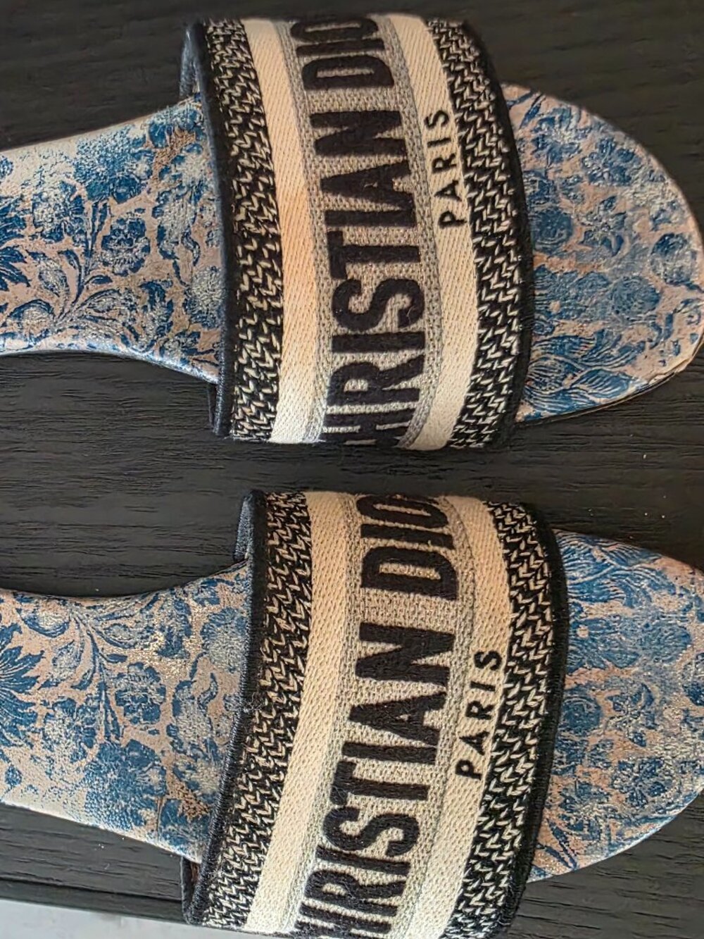 Dior canvas slides